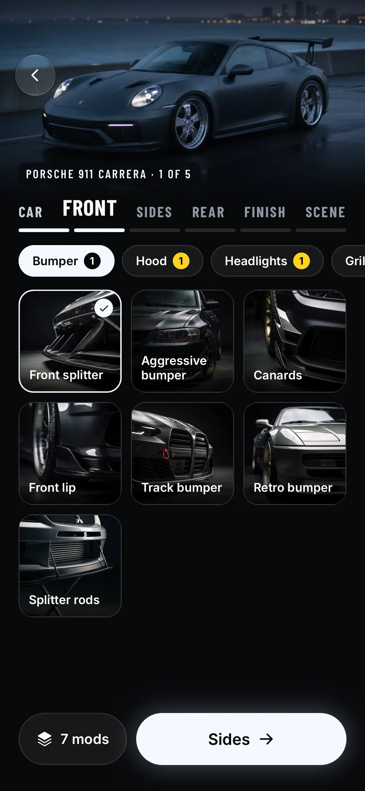 Tuner front bumper options