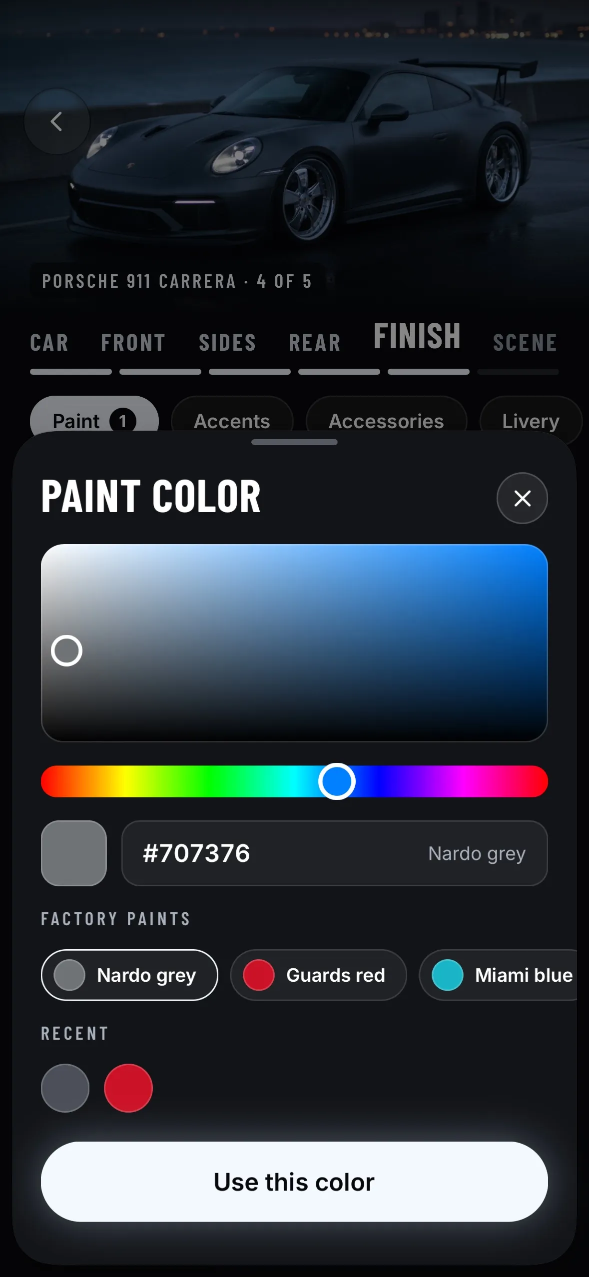 Tuner paint color picker