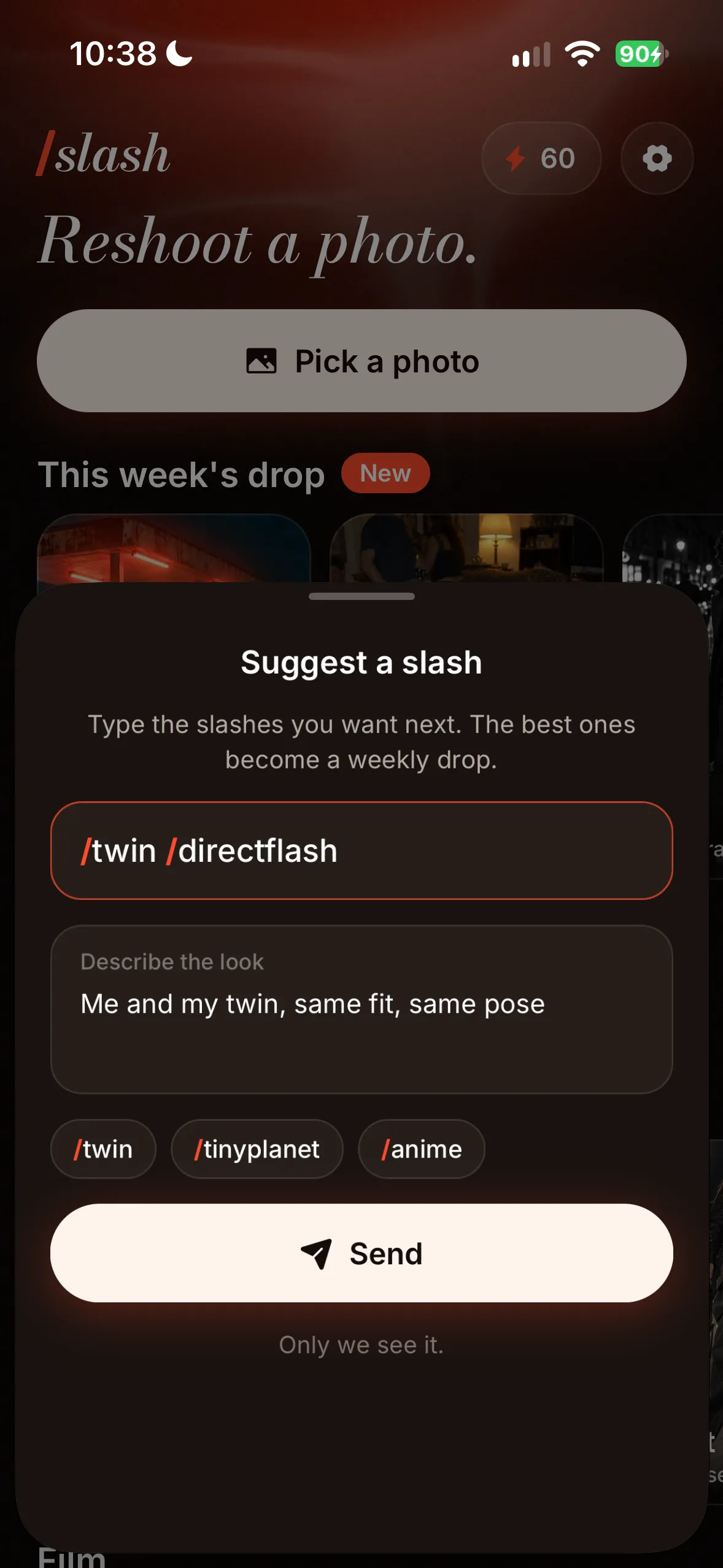 Slash suggest a slash sheet